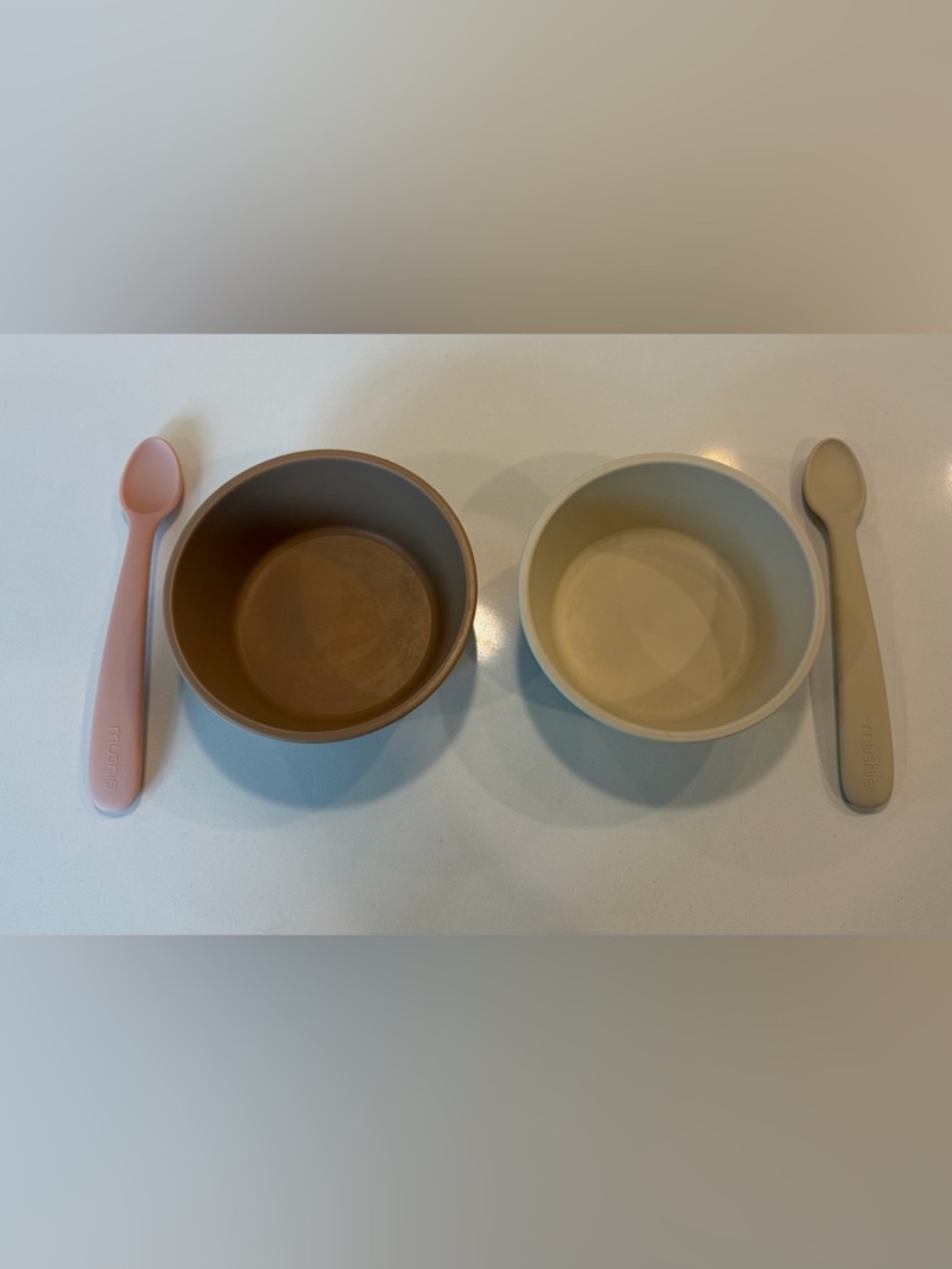 Mushie Silicone Feeding Bowl and Spoon - mix match colors